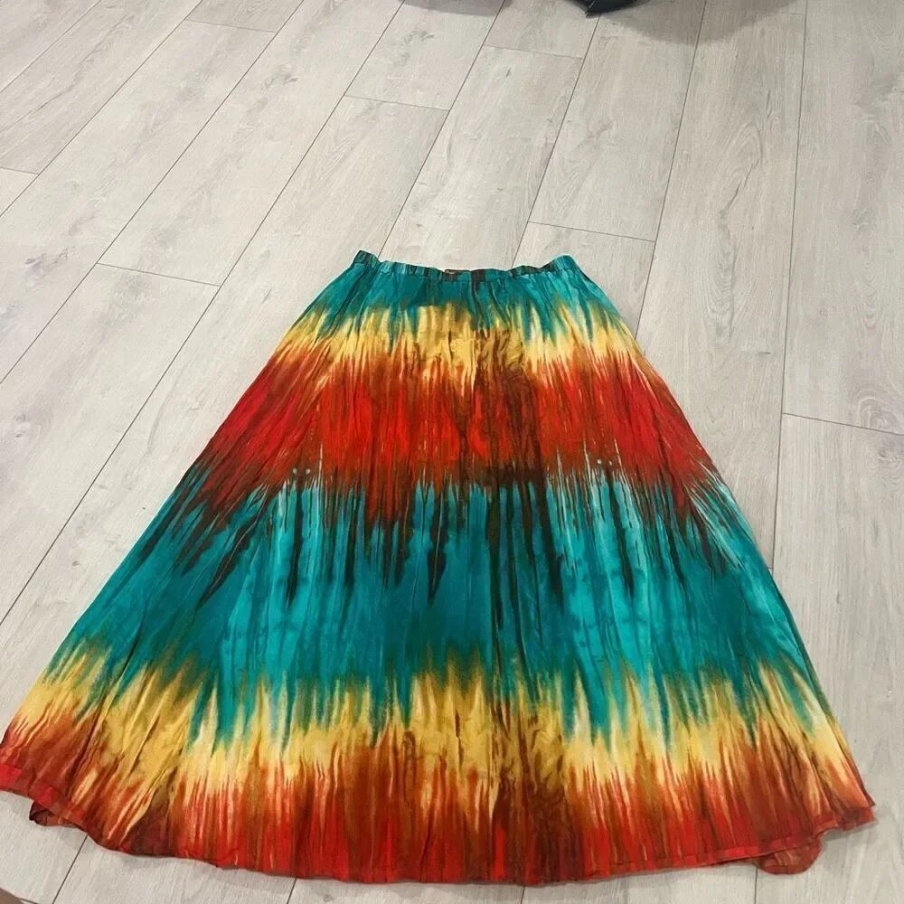 Tommy Bahama Multi Color Tie Dye Maxi Skirt Size m
